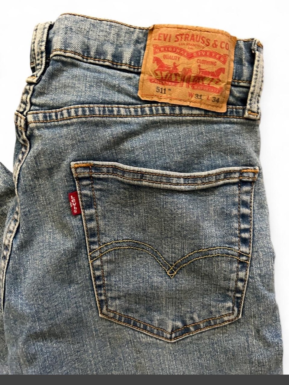 Levi's Men's Light Blue Slim Jeans Men’s Size 31x34 - Picture 5 of 6